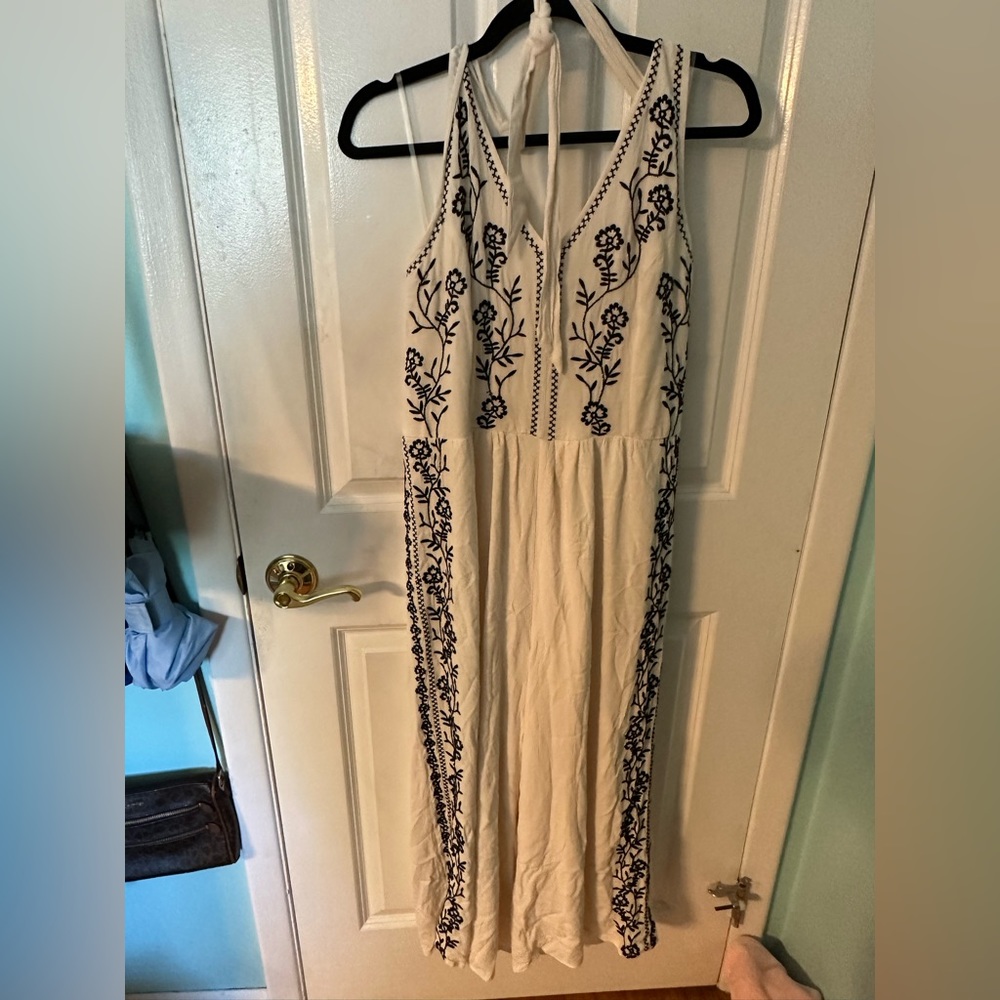 American Eagle White with black design jumpsuit